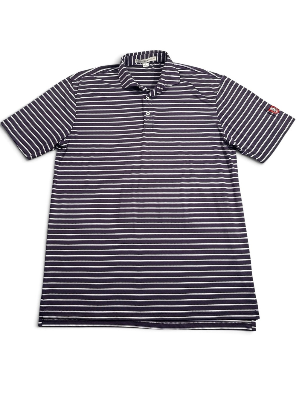 Holderness & Bourne Large Tailored Fit Purple Striped Polo Golf Business Casual